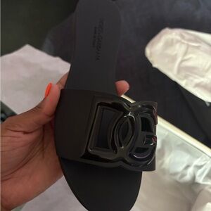 Dolce & Gabbana Women's Black Slide Sandals